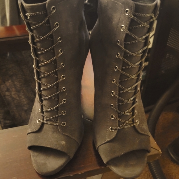 French connection open toe high heels sandal Gray - Picture 1 of 6